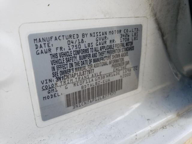 3N1CN7AP1JL877977 | 2018 NISSAN VERSA S