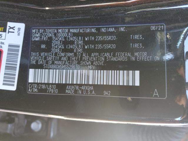 VIN 5TDXBRCH5MS529610 2021 Toyota Highlander, Hybri... no.13