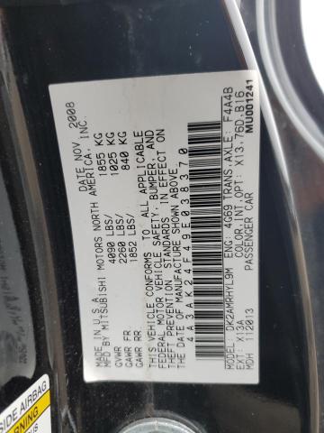 2009 Mitsubishi Eclipse Gs VIN: 4A3AK24F49E038370 Lot: 75598353