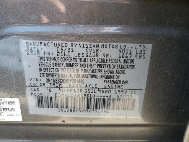 2021 Nissan Sentra Sv VIN: 3N1AB8CV2MY281446 Lot: 76481433