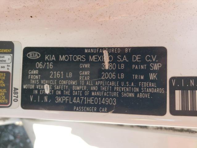3KPFL4A71HE014903 KIA FORTE LX