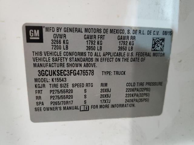 3GCUKSEC3FG476578 | 2015 CHEVROLET SILVERADO