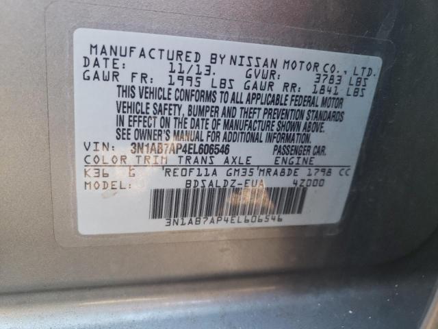 3N1AB7AP4EL606546 | 2014 NISSAN SENTRA S