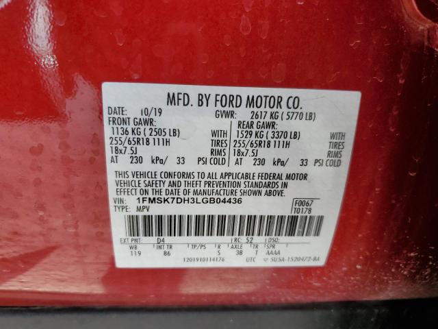 1FMSK7DH3LGB04436 Ford EXPLORER XLT