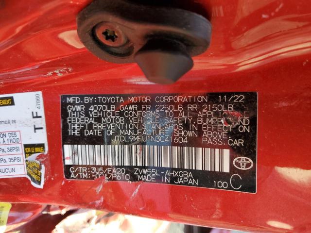 2022 Toyota Prius Le VIN: JTDL9MFU1N3041604 Lot: 75340593