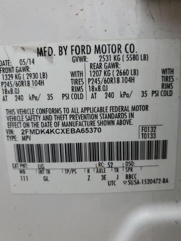 2FMDK4KCXEBA65370 | 2014 FORD EDGE LIMIT