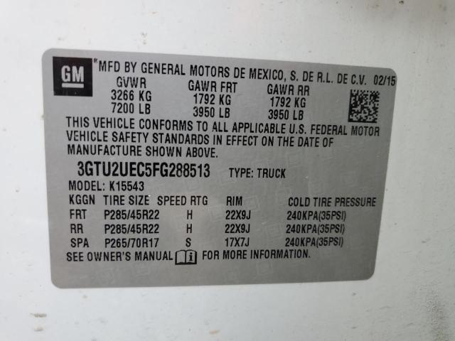 3GTU2UEC5FG288513 | 2015 GMC SIERRA K15