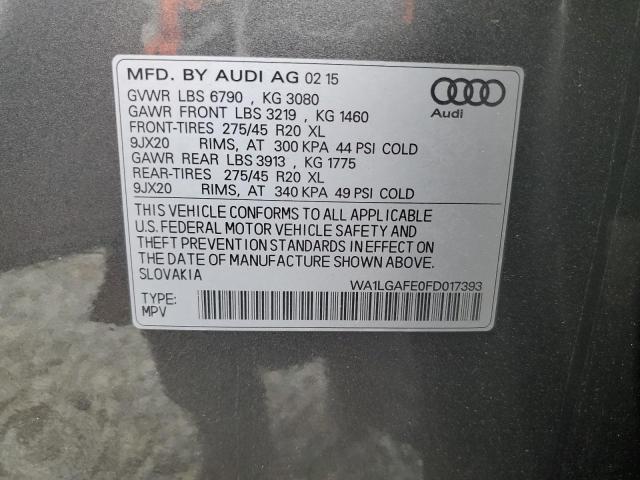 WA1LGAFE0FD017393 2015 AUDI Q7 - Image 13