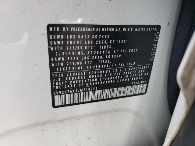 2018 VOLKSWAGEN TIGUAN SE - 3VV2B7AX2JM218741