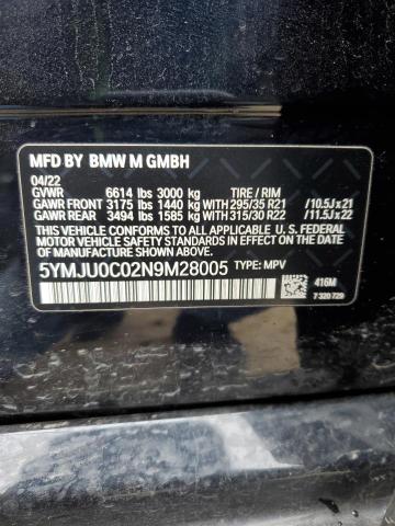 5YMJU0C02N9M28005 2022 BMW X5, photo no. 13