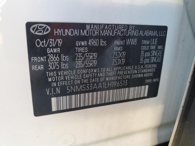 5NMS33AA1LH196513 | 2020 HYUNDAI SANTA FE S