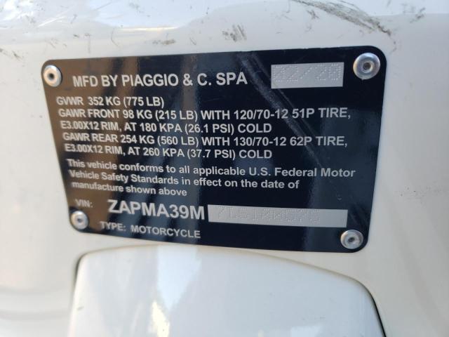 2020 PIAGGIO SCOOTER ZAPMA39M7L5100575