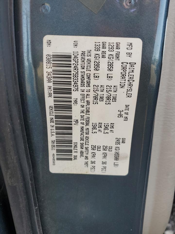 1D4GP24R75B334975 2005 Dodge Grand Caravan Se 1D4GP24R75B334975 2005 Dodge Grand Caravan Se