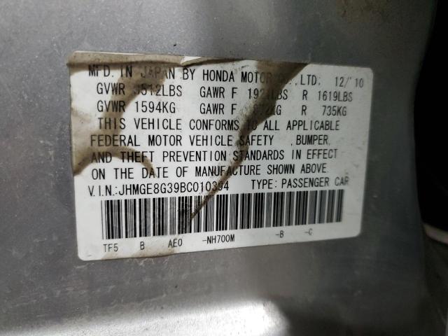 JHMGE8G39BC010394 2011 Honda Fit