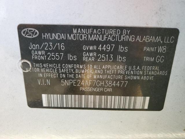 5NPE24AF7GH384477 | 2016 Hyundai sonata se