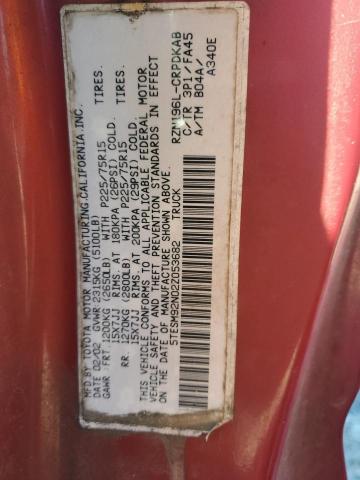 2002 Toyota Tacoma Xtracab Prerunner VIN: 5TESM92N02Z053682 Lot: 78254383