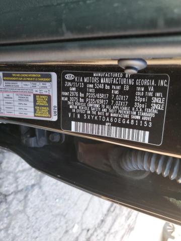 5XYKTDA60EG481153 KIA SORENTO LX