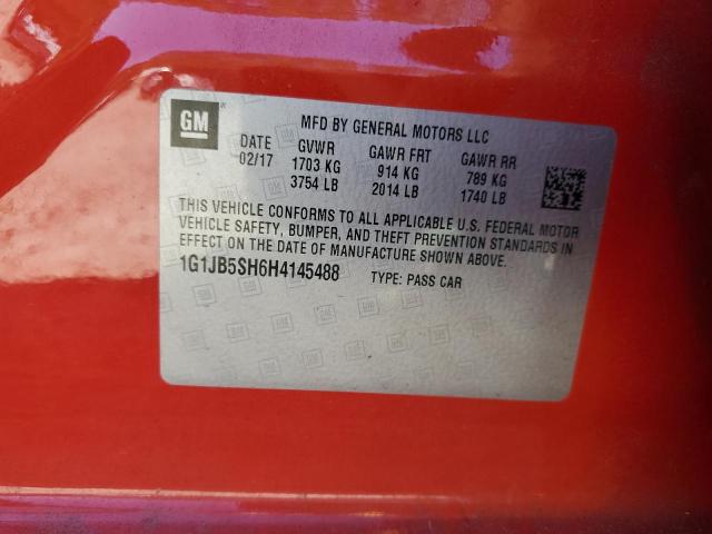 1G1JB5SH6H4145488 2017 Chevrolet Sonic Ls