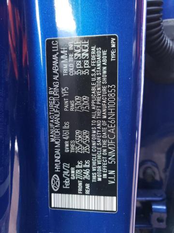 5NMJFCAE6NH100853 | 2022 HYUNDAI TUCSON SEL