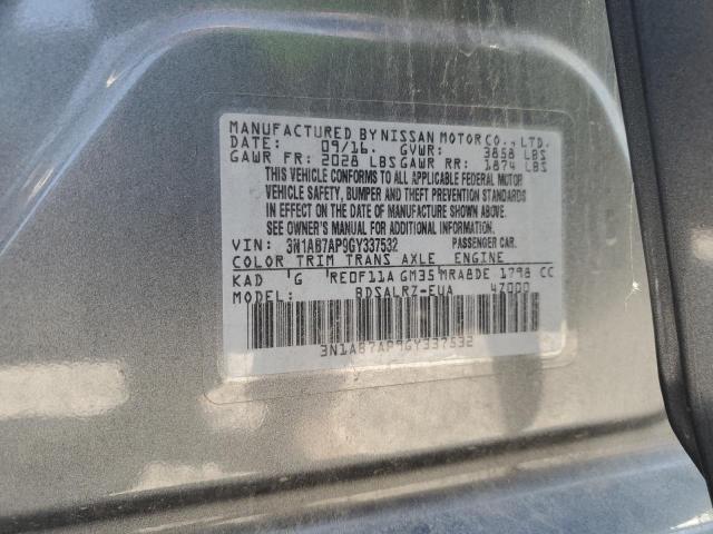 2016 NISSAN SENTRA S - 3N1AB7AP9GY337532