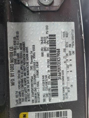 3FA6P0K93ER279068 Ford Fusion Titanium