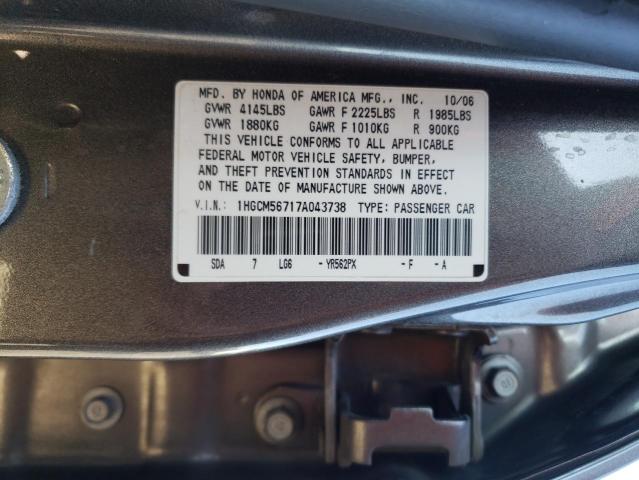 1HGCM56717A043738 | 2007 Honda accord ex