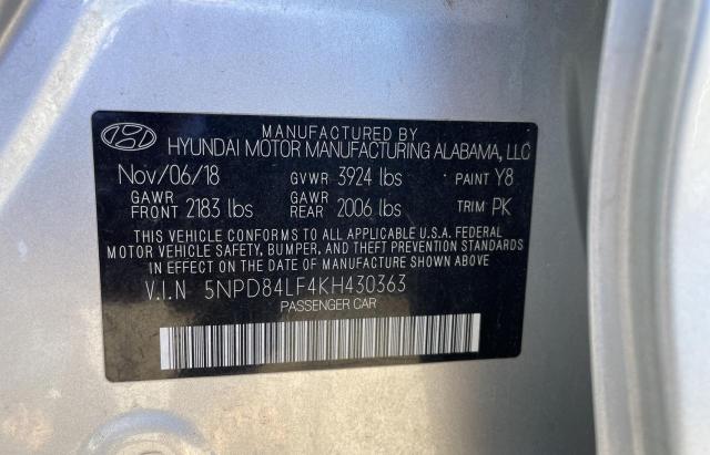 5NPD84LF4KH430363 Hyundai Elantra SE 10