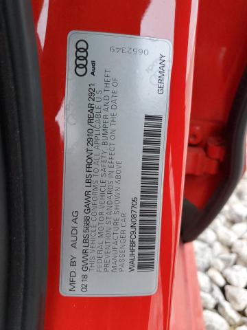 2018 AUDI S6 PRESTIG WAUHFBFC9JN087705