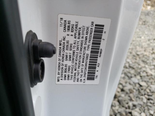 2HGFC3A5XKH750602 Honda CIVIC SI