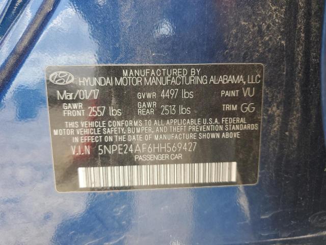2017 Hyundai Sonata Se 2.4L(VIN: 5NPE24AF6HH569427