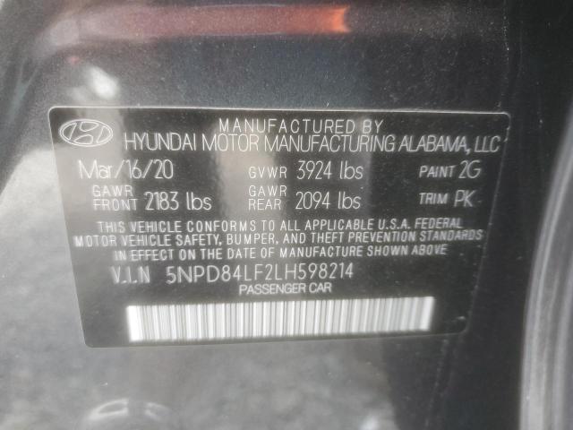 5NPD84LF2LH598214 | 2020 Hyundai elantra sel