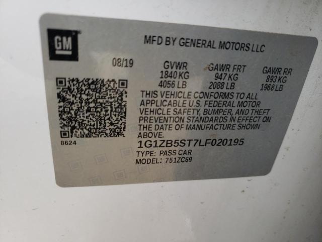 1G1ZB5ST7LF020195 | 2020 CHEVROLET MALIBU LS