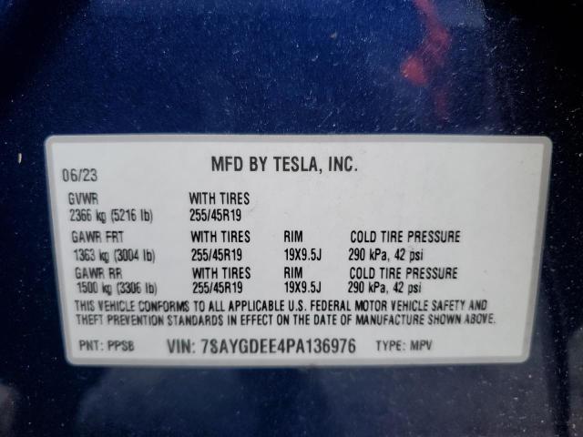 7SAYGDEE4PA136976 | 2023 TESLA MODEL Y