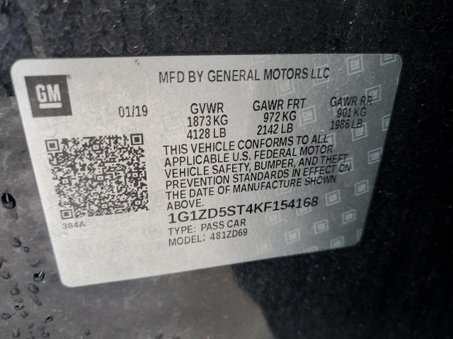 1G1ZD5ST4KF154168 | 2019 Chevrolet malibu lt