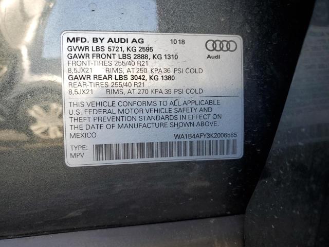 WA1B4AFY3K2006585 2019 AUDI SQ5 - Image 13