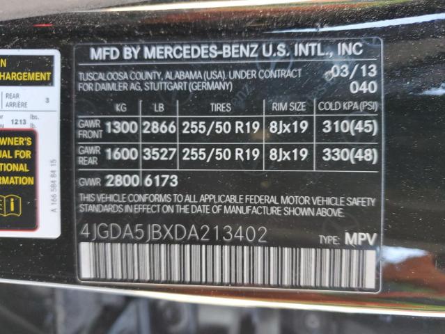 VIN 4JGDA5JBXDA213402 2013 Mercedes-Benz ML-Class, 350 no.13