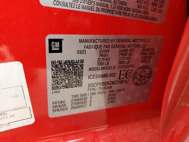 2021 CHEVROLET SILV1500 4 1GCPYBEK2MZ258762
