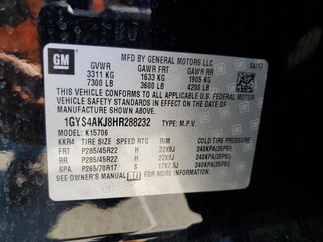 2017 CADILLAC ESCALADE 1GYS4AKJ8HR288232