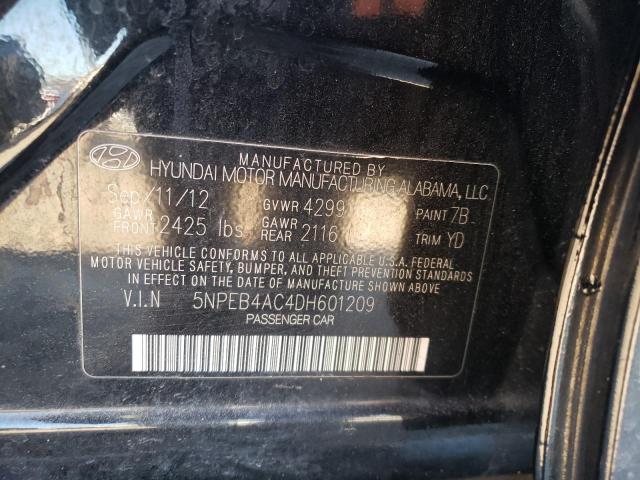 2013 Hyundai Sonata Gls VIN: 5NPEB4AC4DH601209 Lot: 77125833