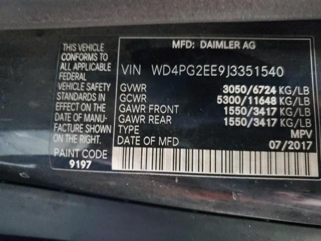 WD4PG2EE9J3351540 | 2018 MERCEDES-BENZ METRIS