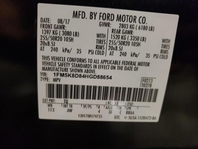 1FM5K8D84HGD88654 | 2017 FORD EXPLORER X