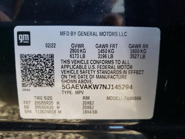 5GAEVAKW7NJ145294 | 2022 BUICK ENCLAVE ES