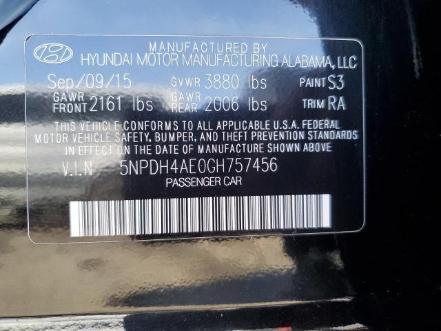 5NPDH4AE0GH757456 | 2016 Hyundai elantra se