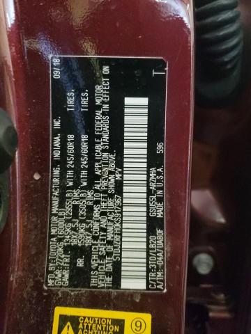 2019 TOYOTA HIGHLANDER - 5TDJZRFH0KS917967