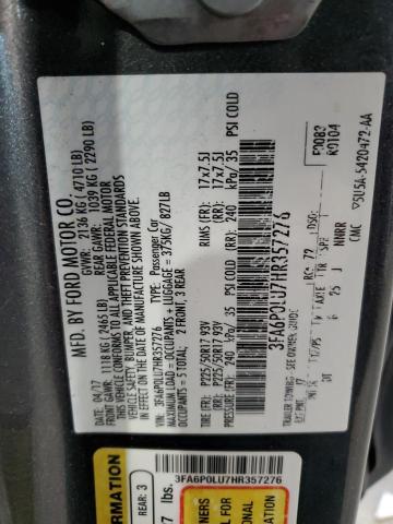 3FA6P0LU7HR357276 | 2017 FORD FUSION SE