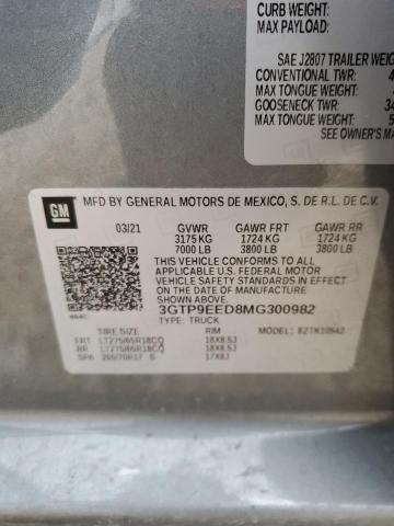 3GTP9EED8MG300982 | 2021 GMC SIERRA K15