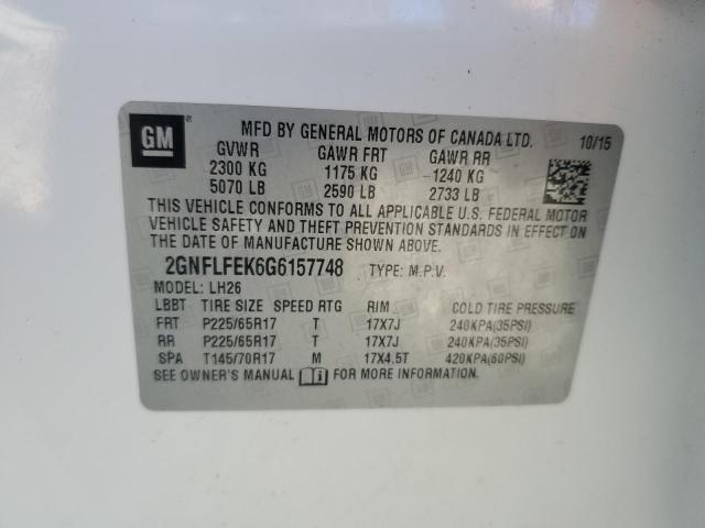 2GNFLFEK6G6157748 | 2016 CHEVROLET EQUINOX LT