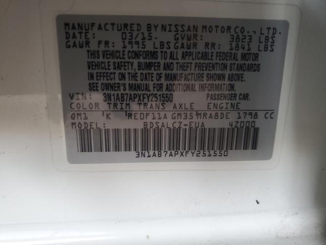 2015 NISSAN SENTRA S - 3N1AB7APXFY251550