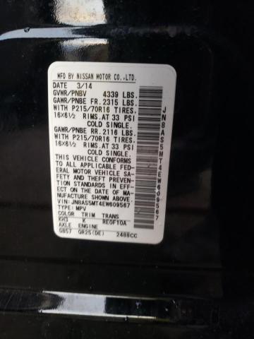 JN8AS5MT4EW609567 Nissan Rogue Select S