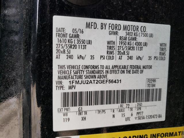 1FMJU2AT2GEF56431 | 2016 FORD EXPEDITION